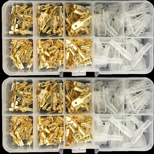 180PCS Male and Female Wire Spade Connector Insulating Sleeve Terminal Assortment Kit for Car Audio Speaker 2.8mm 4.8mm 6.3mm