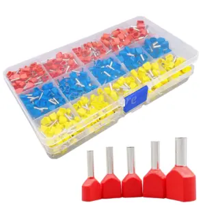 720pcs a lot twins Dual Bootlace Ferrule teminator Kit Electrical Crimp Dual entry cord end wire terminal connector TE