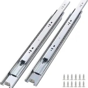 Full Extension Drawer Slides 14 Inch 1 Pair Side Mount Ball Bearing Drawer Slides Rails, 100 LB Load Capacity, Smooth Quiet