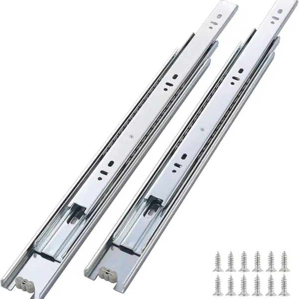 Full Extension Drawer Slides 14 Inch 1 Pair Side Mount Ball Bearing Drawer Slides Rails, 100 LB Load Capacity, Smooth Quiet