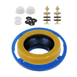 1Set Toilet Wax Ring and Flange Repair Kit Replacement Floor-standing With Bolts Washers Retainers Nuts Bolt Caps Accessories
