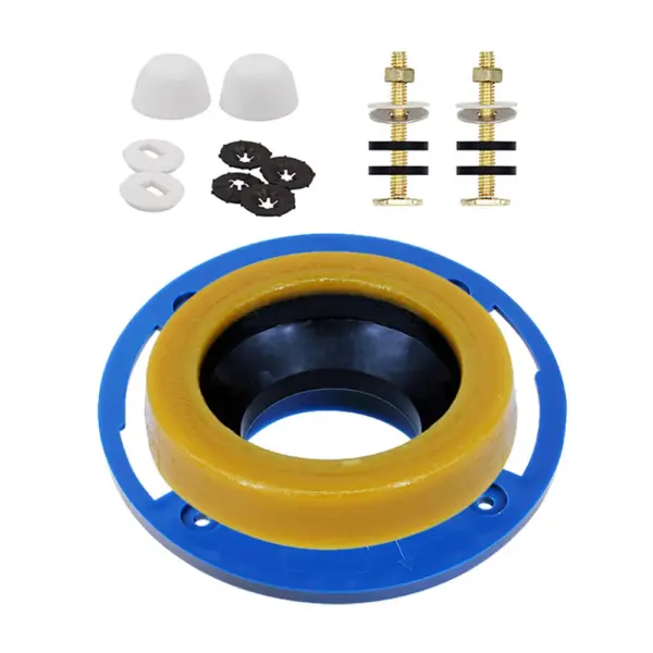 1Set Toilet Wax Ring and Flange Repair Kit Replacement Floor-standing With Bolts Washers Retainers Nuts Bolt Caps Accessories