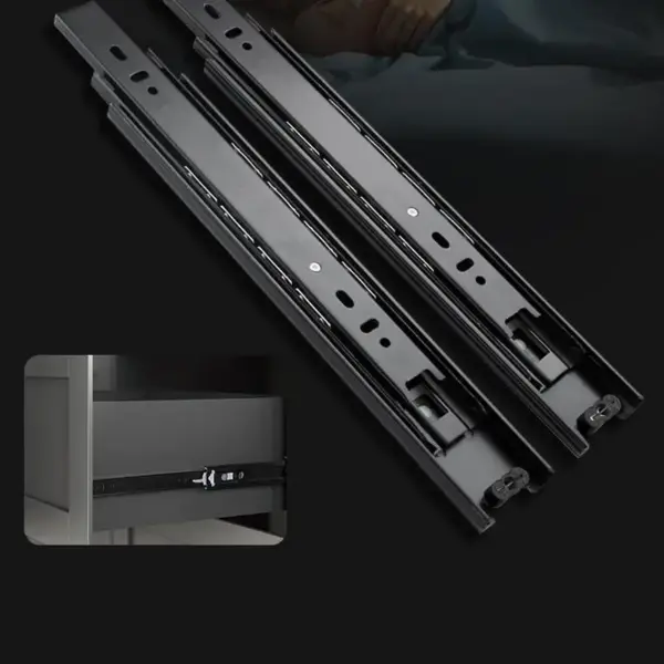 SU Heavy Duty Drawer Guide Full Extension Ball Bearing Slides Per Pair Buffer And Silent Wardrobe Furniture Hardware Accessories