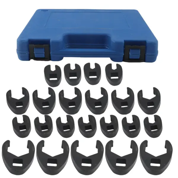 22 Pcs Crows Foot Wrench Set 8-32mm Carbon Steel Flare Nut Crowfoot Wrench with Storage Box for Narrow Space