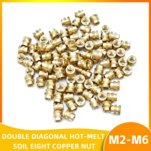 3D Printing Heat Set Insert Threaded Nuts Knurled Brass Insert for Plastic Injection Molding Hot Melt Copper Nut Tip M3 M4 M5 M6
