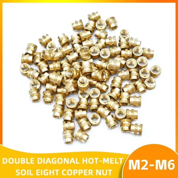 3D Printing Heat Set Insert Threaded Nuts Knurled Brass Insert for Plastic Injection Molding Hot Melt Copper Nut Tip M3 M4 M5 M6
