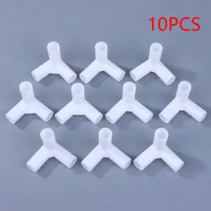New 10PCS 12mm Plastic White Pipe Connector DIY Shelf Tent Fixed Joint Fitting Tee Four Way Straight Elbow Wardrobe Hook Joint