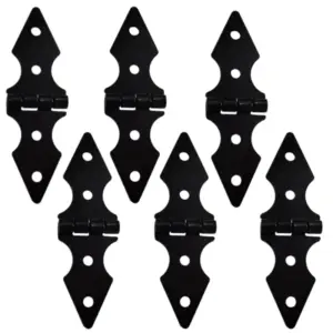 6Pcs Iron Fence Gate Hinge Heavy Duty Garden Door Hinge Replacement Rustproof Polished Finish for Yard Fence Gates Outdoor Use