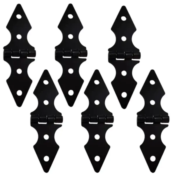 6Pcs Iron Fence Gate Hinge Heavy Duty Garden Door Hinge Replacement Rustproof Polished Finish for Yard Fence Gates Outdoor Use