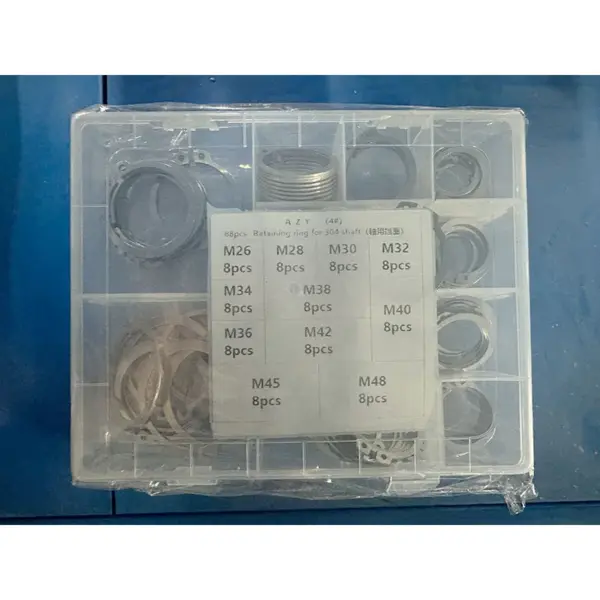 65Mn/304 Stainless Steel E-Ring Circlip Set, Internal & External Retaining Rings Assortment Kit
