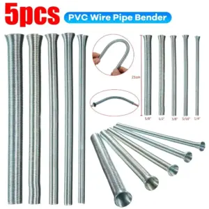 5Pcs/Set 1/4 1/2 3/8 5/8 5/16 Spring Pipe Benders Spring Steel Internal Folding Tube Bender Manual Copper Pipe Bending Tool