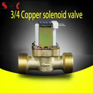 G 3/4'' Normally Closed Electric Brass Solenoid Valve Magnetic Switch DC 12V 24V AC 220V Solar Hot Water Valve