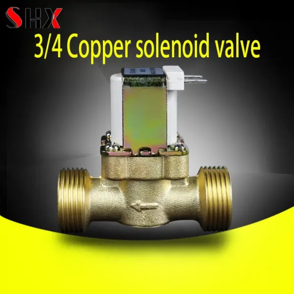 G 3/4'' Normally Closed Electric Brass Solenoid Valve Magnetic Switch DC 12V 24V AC 220V Solar Hot Water Valve