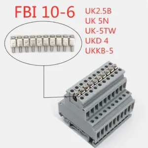 FBI 10-6 Fixed Bridge UK Type Terminal Block Accessories for UK2.5B UK5N DIKD1.5 UDK4 UKK5 UKKB5 Din Rail Terminal Blocks