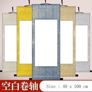 Ready to Paint Blank Scroll, Semi-Processed Xuan Paper Hanging Scroll for Chinese Painting and Art Creation