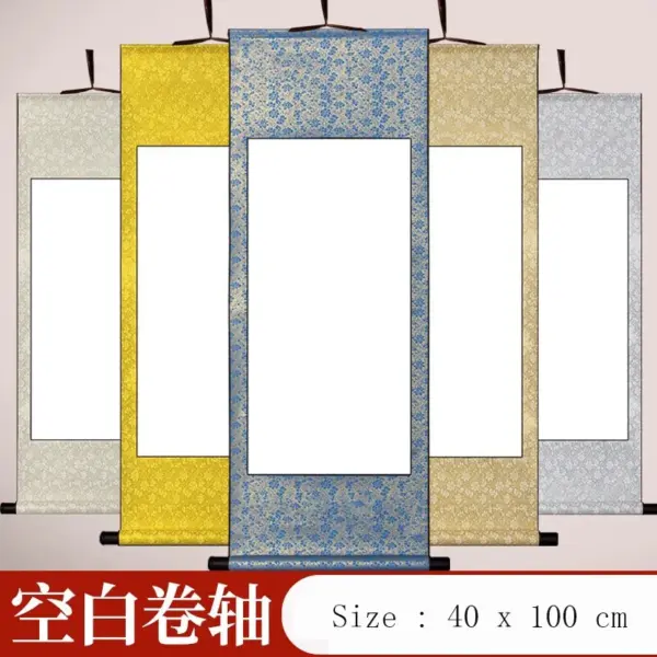 Ready to Paint Blank Scroll, Semi-Processed Xuan Paper Hanging Scroll for Chinese Painting and Art Creation