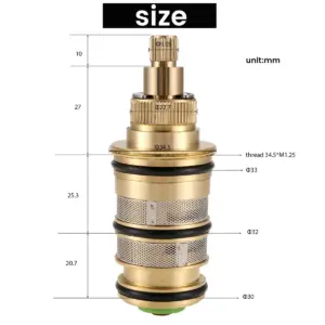 Brass Replacement Thermostatic Cartridge,Shower Mixer Valve Bar Repair Kit Intelligent Thermostatic Valve Core