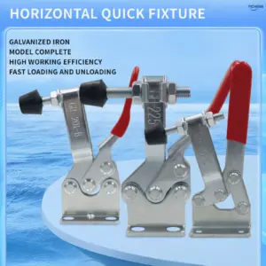 YICHENG Toggle Clamp,90KG Holding Capacity,  Quick Release Horizontal Clamps w/Antislip Rubber Pressure Tip(Pack of 5)