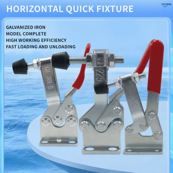 YICHENG Toggle Clamp,90KG Holding Capacity,  Quick Release Horizontal Clamps w/Antislip Rubber Pressure Tip(Pack of 5)