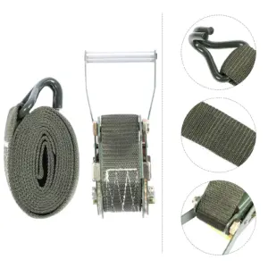 1Set Military Green Ratchet Cargo Strap Heavy Duty Tie Down for Motorcycle Truck Bike Tiedowns Secure Load Cargo Binding Belt