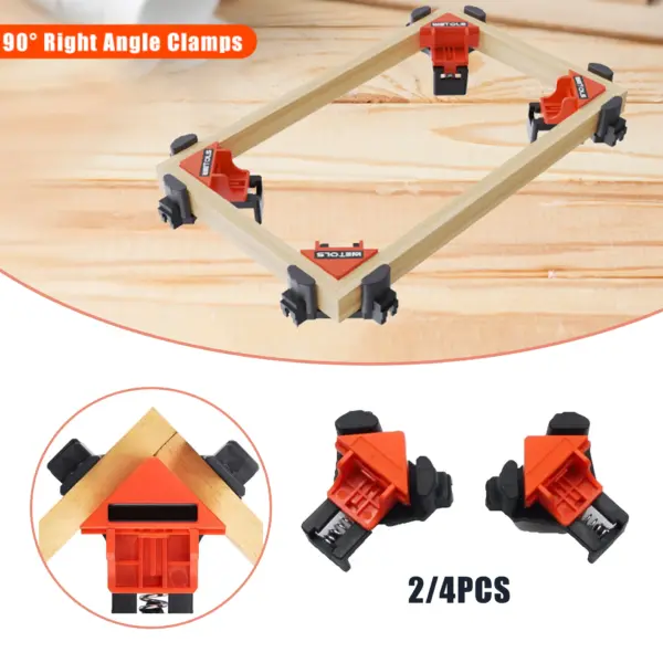 2/4pcs 90 Degree Positioning Squares Right Angle Clamps for Woodworking Corner Clamp Carpenter Clamping Tool for Cabinets