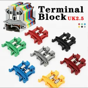 20/50/100Pcs PT2.5 Din Rail Terminal Block Push In Spring Screwless 2.5mm² Electrical Wire Conductor Connector Block PT2.5