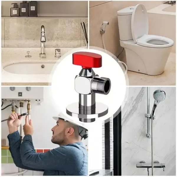 Leak-Proof Water Pipe Shut Off Valve High Flowing Hot and Cold Water Control Water Valve Sturdy Thread Triangular Valve