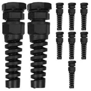 10Pcs Nylon Cable Glands Anti-Bending Waterproof Spiral Strain Relief Joint for Outdoor Industrial Home Cable Protection