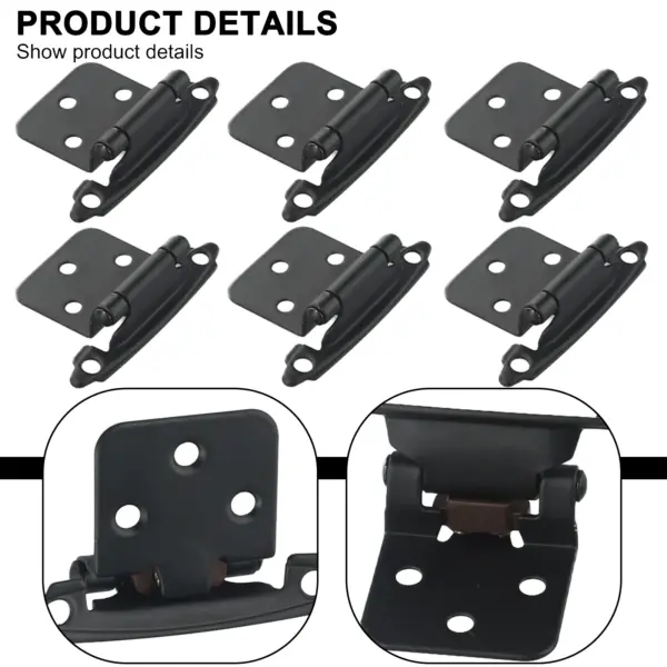 Kitchen Door Hinges 10pcs Cabinet Drawer Hardware Heavy Duty Overlay Reused Cold-rolled Steel Cupboard Furniture