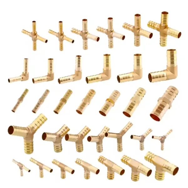 6mm 8mm 10mm 12mm 14mm 16mm  Hose Barb Brass Barbed Straight Elbow Tee Y 2 3 4 Way Pipe Fitting Connector