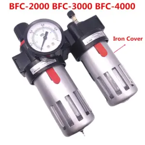 1Pc Air Pneumatic BFC2000/3000/4000 1/4 3/8 1/2"Gas Source Treatment and Filtration Air Filter Regulator Lubricator Combinations