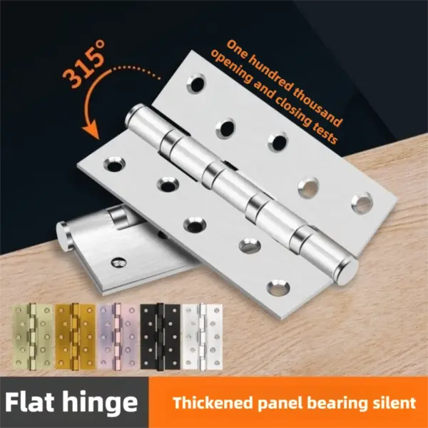 Stainless Steel Mute Door Hinge with 4 Inch Bearings 3mm Thick Heavy Duty Load Bearing for Room Doors Gemel Furniture Hardware