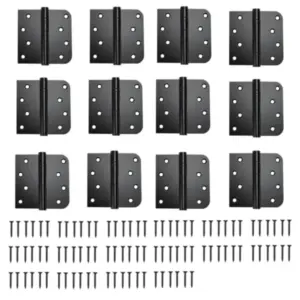 Pack Black Heavy Duty Pin Removable 4" X 4 Inch Stainless Steel Ball Bearing Square Door Hinges with 5/8" Radius Corners, Inter