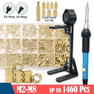 M2 M3 M4 M5 M6 M8 Heat Set Insert Tool Soldering Iron Tip 3D Printer Plastic Thread Brass Insert Nut Embedded Insertion Tool Kit