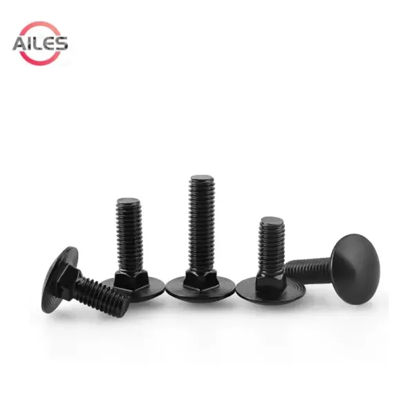Black 304 Stainless Steel M3 M4 M5 M6 M8 M10 M12 Carriage Bolts Truss Round Head Square Neck Carriage Screws Coach Bolt