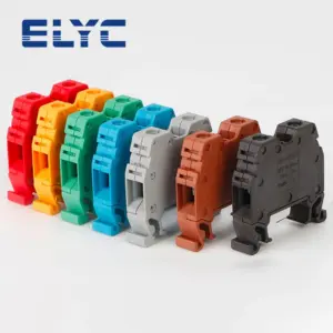 100Pcs MRK10 Screw Connection 10mm² Wire Electrical Din Rail Terminal Block onka10