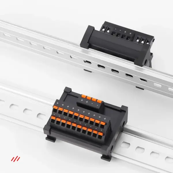 ENMG 1-In-1-Out to 2-Out DIN Rail Terminal Block–Heavy-Duty Feed-Through Power Distribution Module, 600V/30A Multi-Circuit Tap