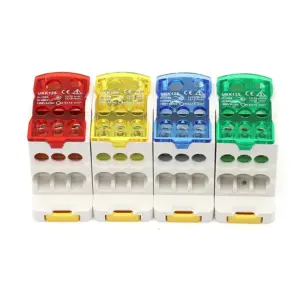 Terminal Block UKK80A  Electric Wire Connector 1 in many Out Din Rail distribution Wiring Accessories Blue Yellow Green Red