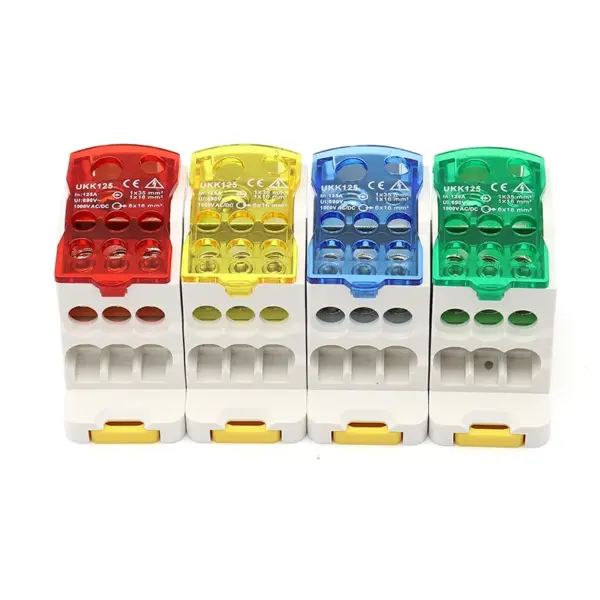 Terminal Block UKK80A  Electric Wire Connector 1 in many Out Din Rail distribution Wiring Accessories Blue Yellow Green Red