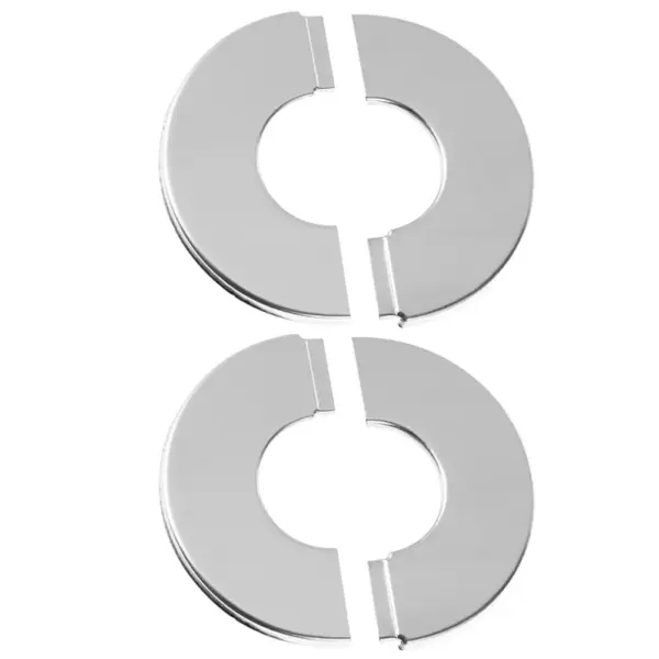 2Pcs Plumbing Cover Plates Stainless Steel Split Flange Easy Install Toilet Flange Wall Pipe Hole Cover Repair Replacement