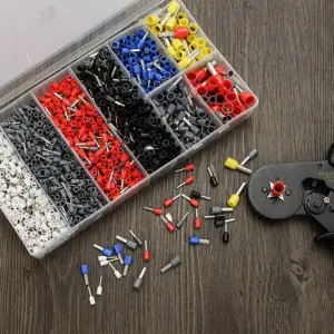 1200PCS Assorted Wire Ferrules Terminals Kit, AWG 22-10 Insulated Copper Crimp Connectors for Electric, Industrial