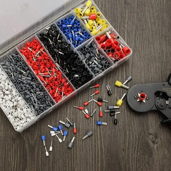 1200PCS Assorted Wire Ferrules Terminals Kit, AWG 22-10 Insulated Copper Crimp Connectors for Electric, Industrial
