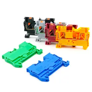 Spring Terminal Block DIN Rail 2.5mm PT2.5 10Pcs, Compact PA66 Screwless Connector for Industrial Automation & Electrical Wiring
