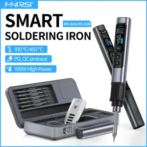 FNIRSI HS-02  Smart Soldering Station 100W Electric Soldering Iron Adjustable Constant Temperature Fast Heat Solder Iron Kit