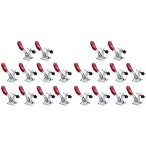 SEWS-20 Pcs Red Toggle Clamp GH-201A 27Kg Quick Release Tool Horizontal Clamps Hand New Heavy Duty Tooling Accessory