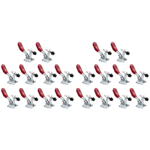 SEWS-20 Pcs Red Toggle Clamp GH-201A 27Kg Quick Release Tool Horizontal Clamps Hand New Heavy Duty Tooling Accessory
