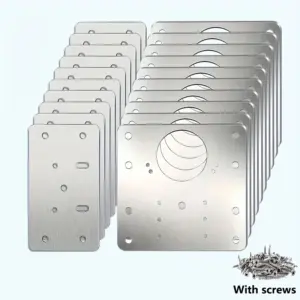 4/10/12 Pcs Hinge Repair Plate Kit with Screws, Heavy Duty Fixing Bracket for Cabinet, Wardrobe & Furniture Door Reinforcement