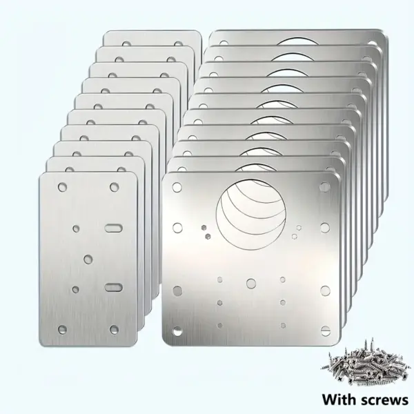 4/10/12 Pcs Hinge Repair Plate Kit with Screws, Heavy Duty Fixing Bracket for Cabinet, Wardrobe & Furniture Door Reinforcement