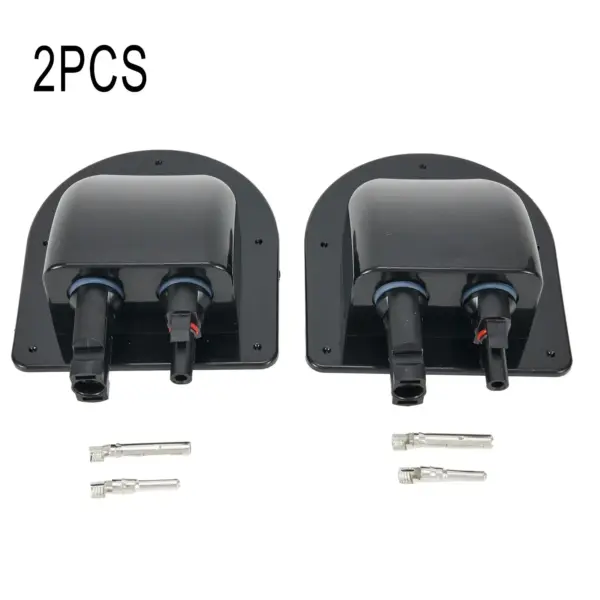 Solar Cable Gland Solar Connection Box RV Safety Solar Waterproof 12 X 9.5 X 4cm ABS Black Box Cable Connections