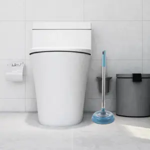 Household Toilet Plunger Long Handle Heavy Duty Drain Unclogger Toilet Cleaning Tool Kitchen Sink Shower Blockage Remover